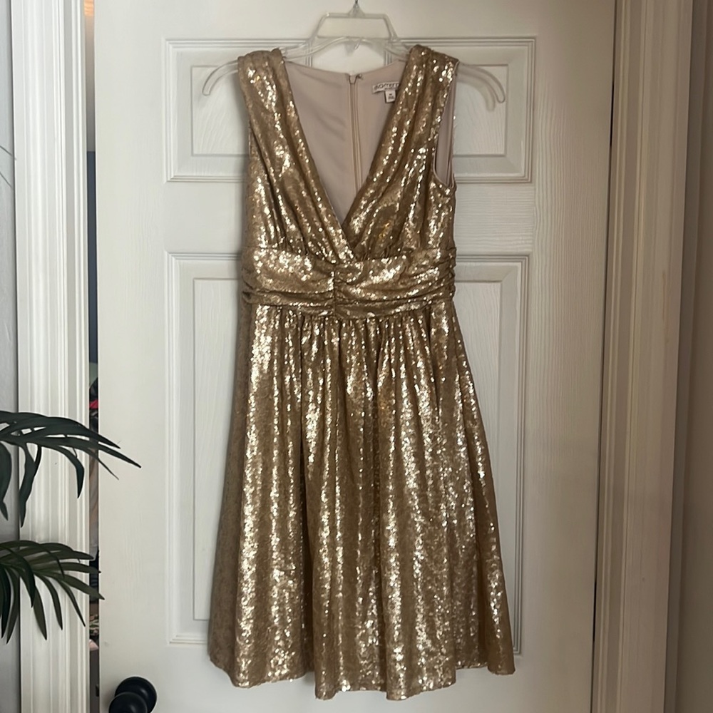 Gold sequin dress